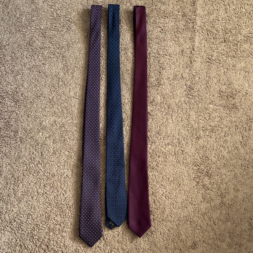 3 for $15 - Primark Men's Tie Set - Purple, Blue, Burgundy